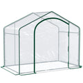 Outsunny 6' X 3' X 5' Portable Walk In Greenhouse, Pvc Cover, Steel Frame Garden Hot House, Zipper Door, Top Vent For Flowers, Vegetables, Saplings, Clear Clear Steel