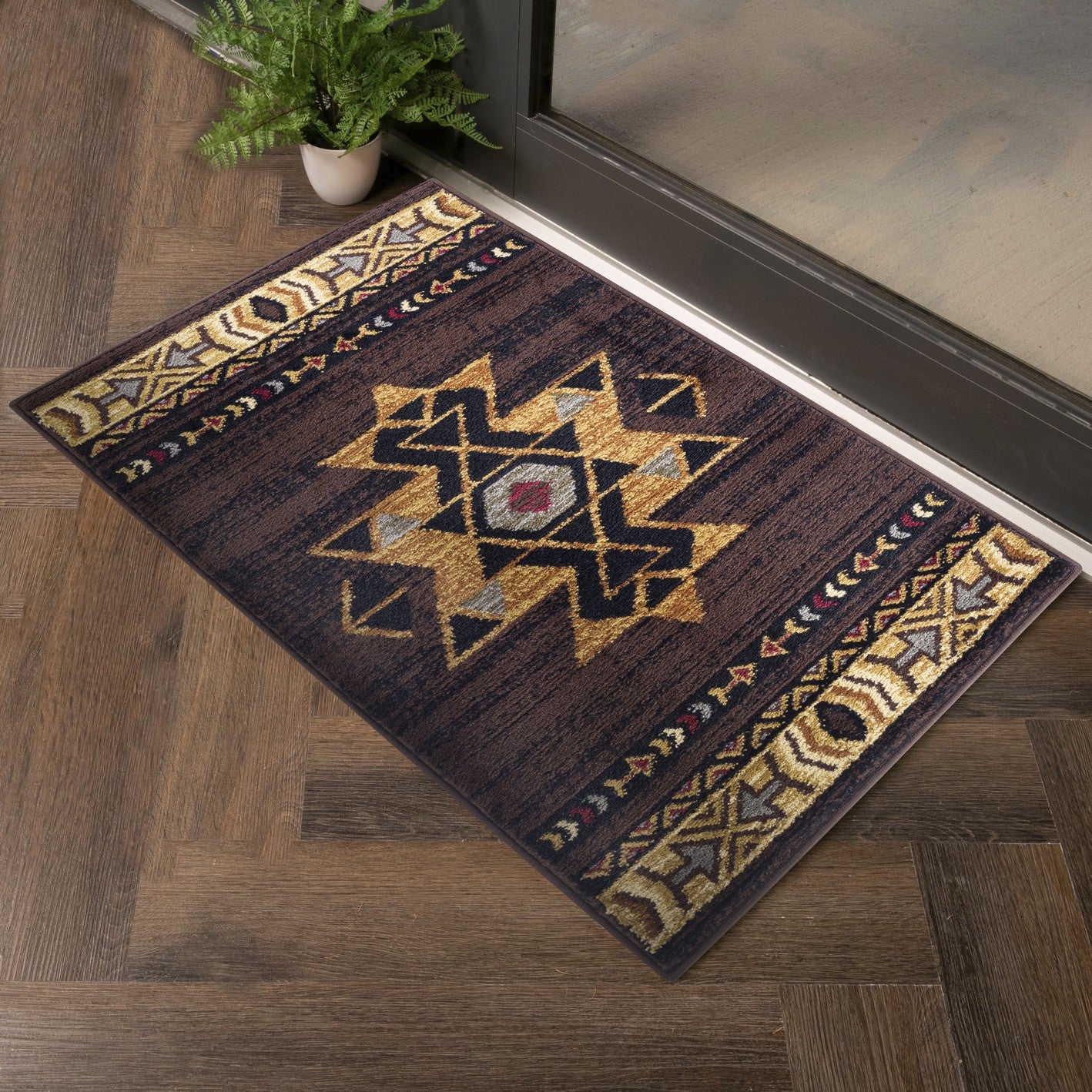 Tribes Gc Yls4005 Brown 2 Ft. 7 In. X 7 Ft. 3 In. Southwest Area Rug Brown Polypropylene