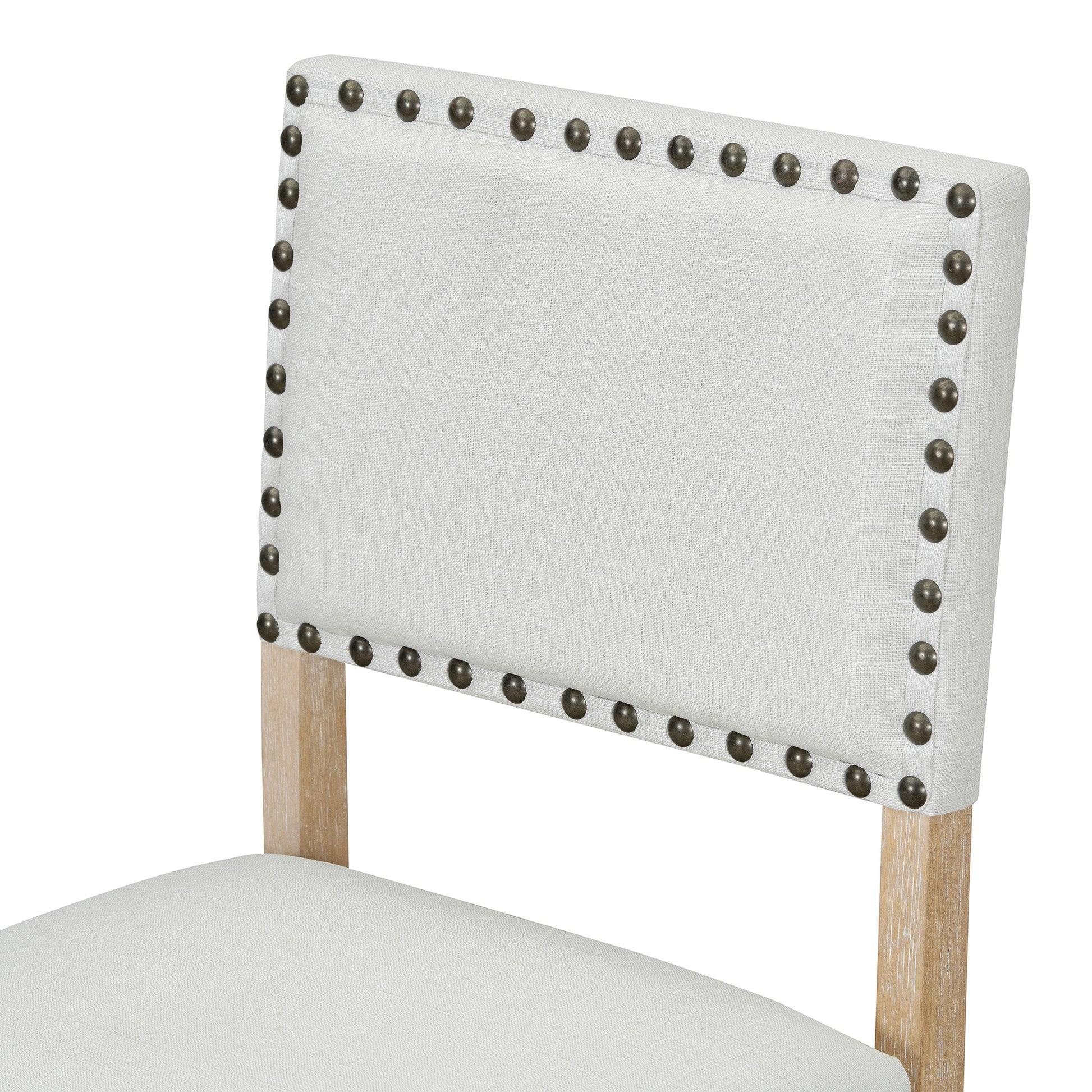 5 Piece Counter Height Dining Set, Classic Elegant Table And 4 Chairs In Natural Wood Wash Natural Wood Wash Solid Wood