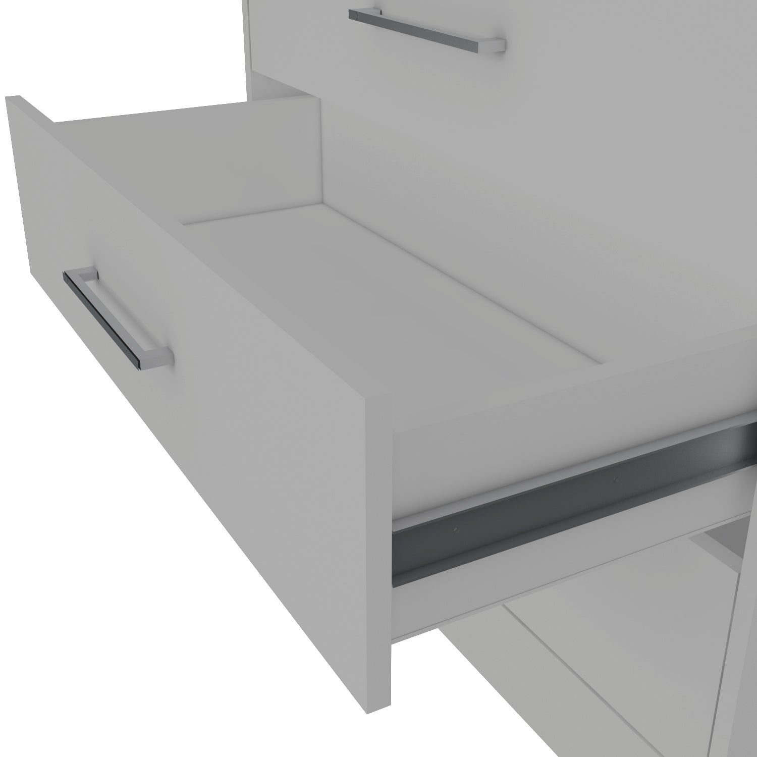 Dresser, Four Drawers, One Shelf, Superior Top, White White Solid Wood Mdf Engineered Wood