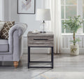 Celestial Contemporary Storage End Table, Gray Gray Wood Metal