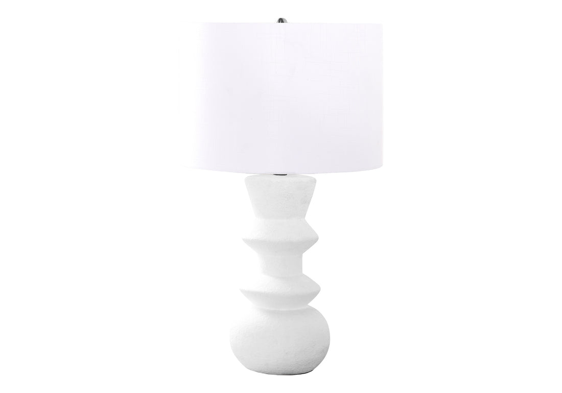 Lighting, 26"H, Cream Ceramic, Ivory Cream Shade, Contemporary Cream Ceramic