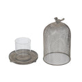 Set Of 2 Ophira Sparrow Antique Gray Mesh Candle Holders, L: D8.5X13