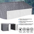 Outdoor Storage Shed 8X12Ft Outdoor Storage Shed With Windows,With Sloped Roof & Double Lockable Door,Storage Shed Large With 6 Vents, Garden Tool Shed For Backyard Garden Patio Law Grey Rectangular