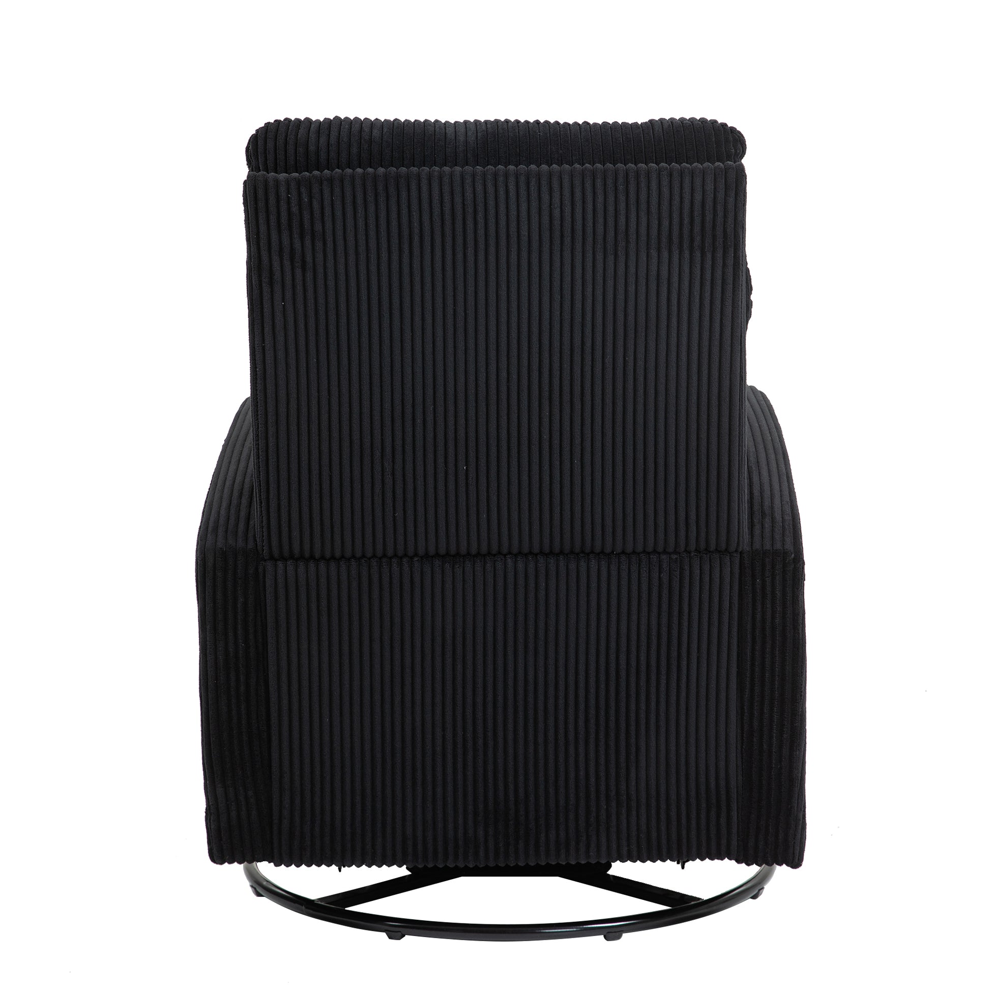 Jiada Upholstered Swivel Glider.Flannel Fabric.Rocking Chair For Nursery In Black.Modern Style One Left Bag Black Primary Living Space Foam Corduroy