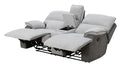 Cyprus 3 Piece Reclining Living Room Set Gray Gray Fabric