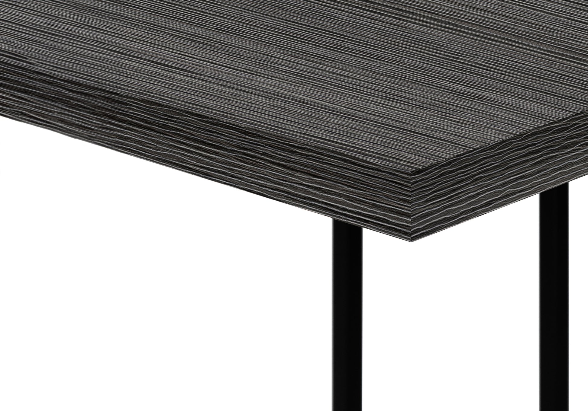 Accent Table, C Shaped, End, Side, Snack, Living Room, Bedroom, Grey Laminate, Black Metal, Contemporary, Modern Grey Particle Board