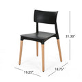 Plastic Dining Chair Set Of 2 Black Polypropylene