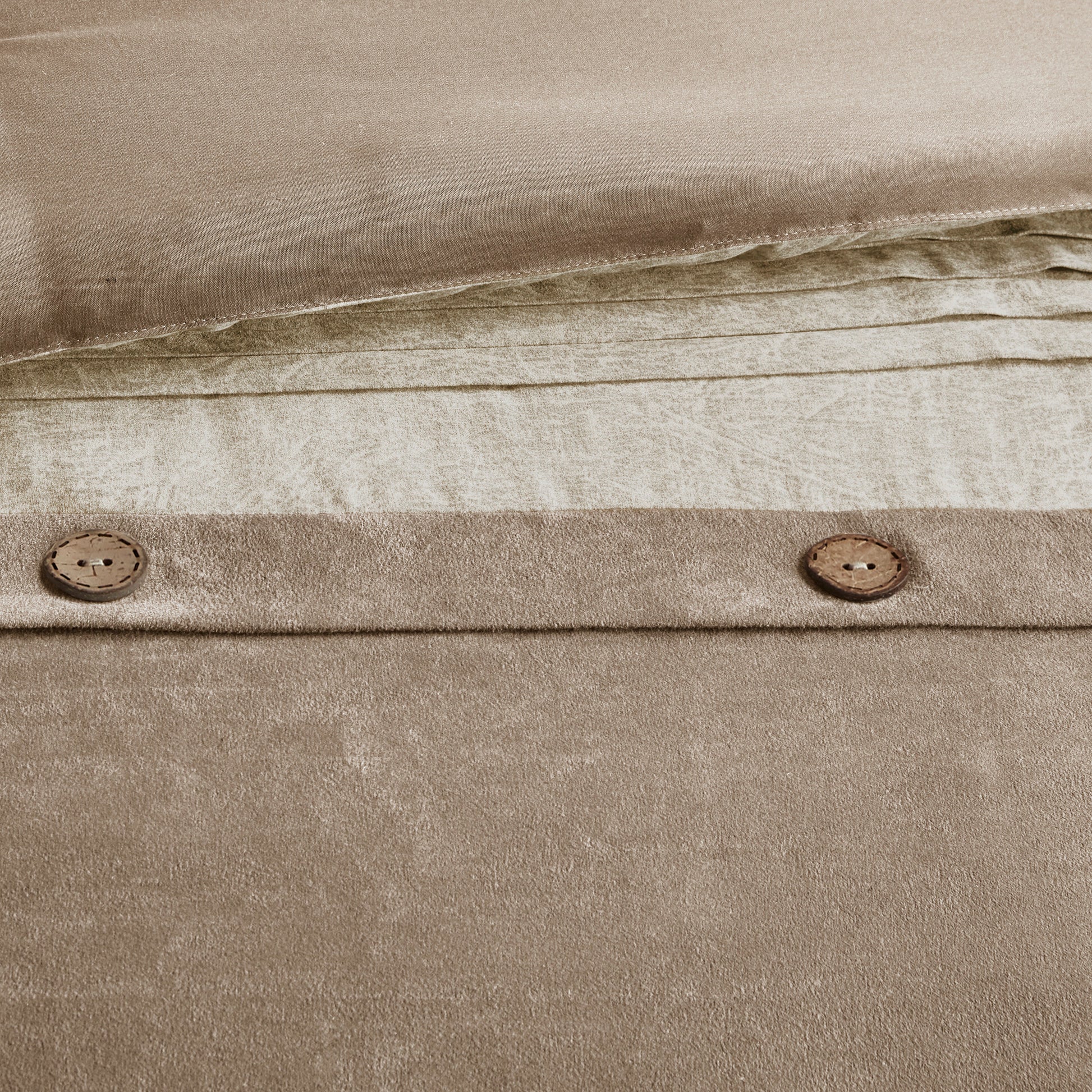 7 Piece Faux Suede Comforter Set Tan King King Tan Polyester