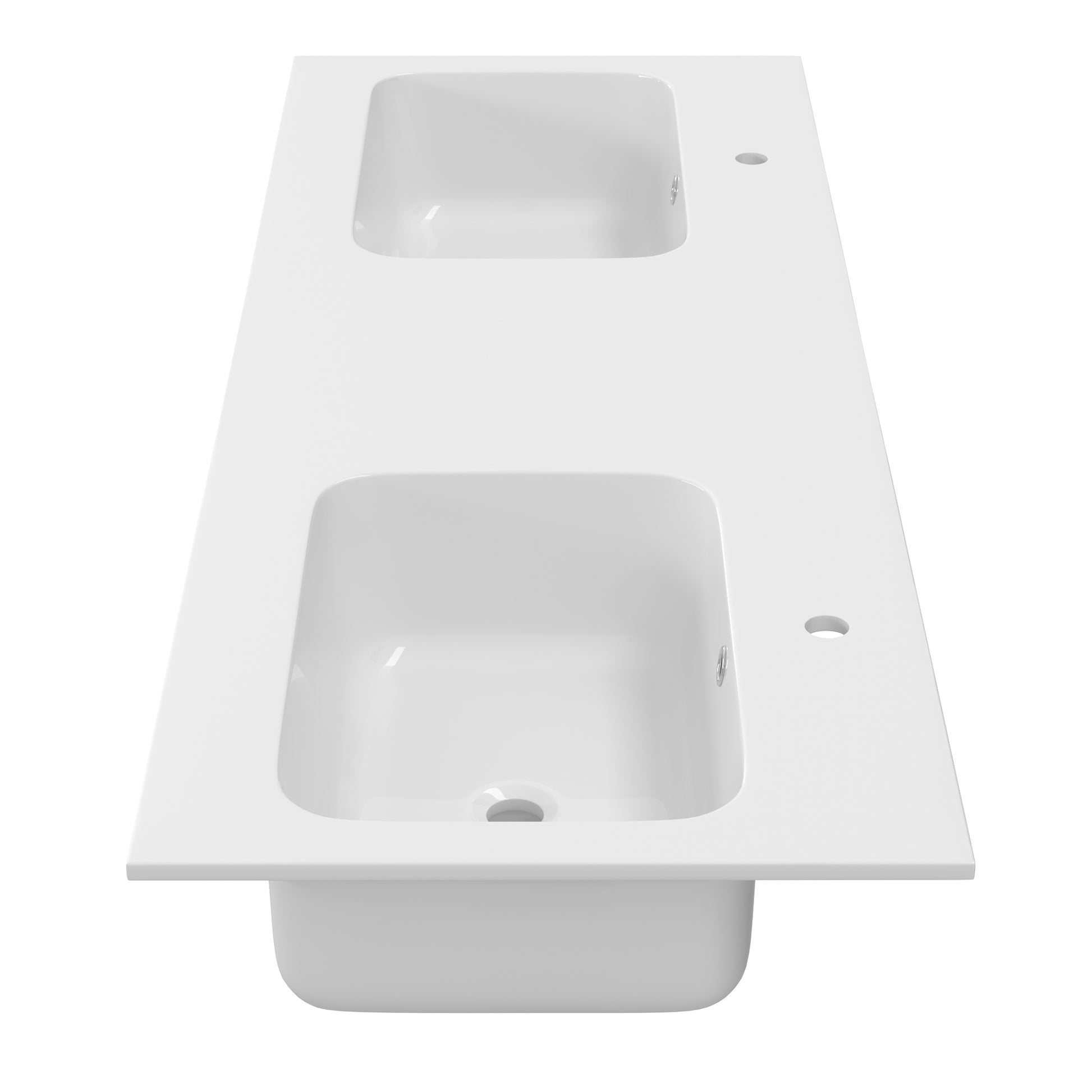 60 Inch Vanity Top Bathroom Sink Fit To 60" Cabinets In Glossy White Double Basin White Bathroom Luxury,Modern Solid Surface Solid Surface