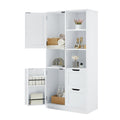 Bathroom Storage Cabinet With Doors And Drawers, Multiple Storage Space, Freestanding Style, Open Shelve, Adjustable Shelf, White White Mdf