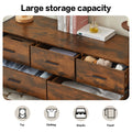 Wood Dresser With 7 Drawers, Wooden Storage Closet For Bedroom, Solid Clothes Cabinet With Sturdy Steel Frame, 48.58