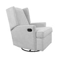 Hemingway Wingback Recliner In Grey Grey Fabric