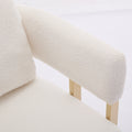 Ts Teddy Velvet Upholstered Metal Foot Sofas White Gold Teddy 1 Seat