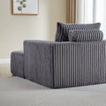 62.5 Inch Corduroy Sponge Sofa Lounge Chair With Removable Footrest,No Assembly Required,Fluffy Modern Sleeper Chair For Indoor Living Room Bedroom Grey Foam Corduroy 1 Seat