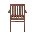 Patio Dining Chair Set Of 2, Solid Wood Indoor Outdoor Furniture Brown Brown Acacia Wood