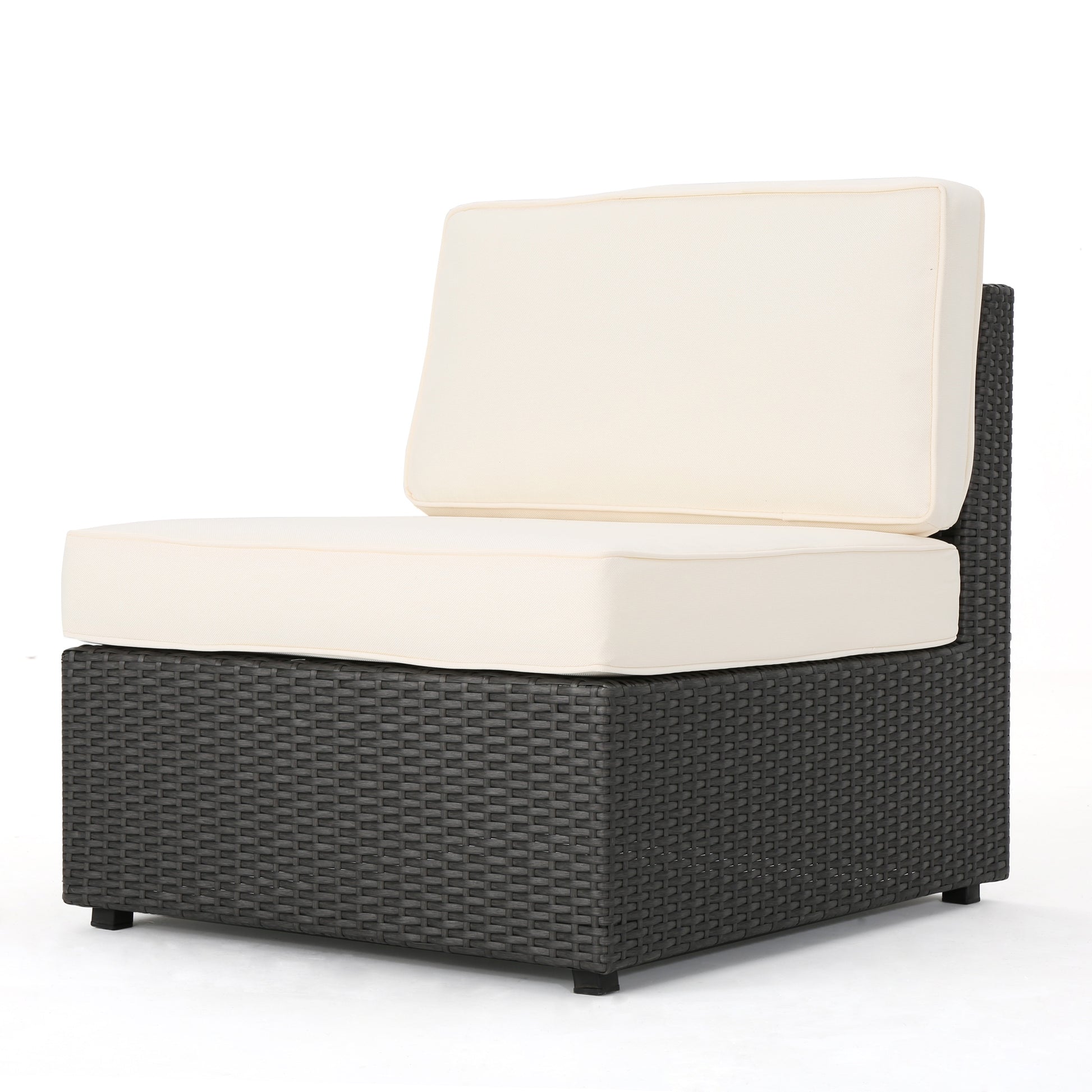 Santa Cruz Armless Chair Grey Pe Rattan Iron