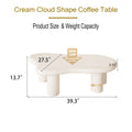 40 Inch Cream Cloud Shaped Coffee Table For Living Room Cream White Primary Living Space Modern Lacquered Mdf