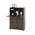 Desk Cabinet, With Storage Drawer & Shelves, Fold Up Desktop, Ideal For Home, Office, Dormitory, Small Spaces W31.49