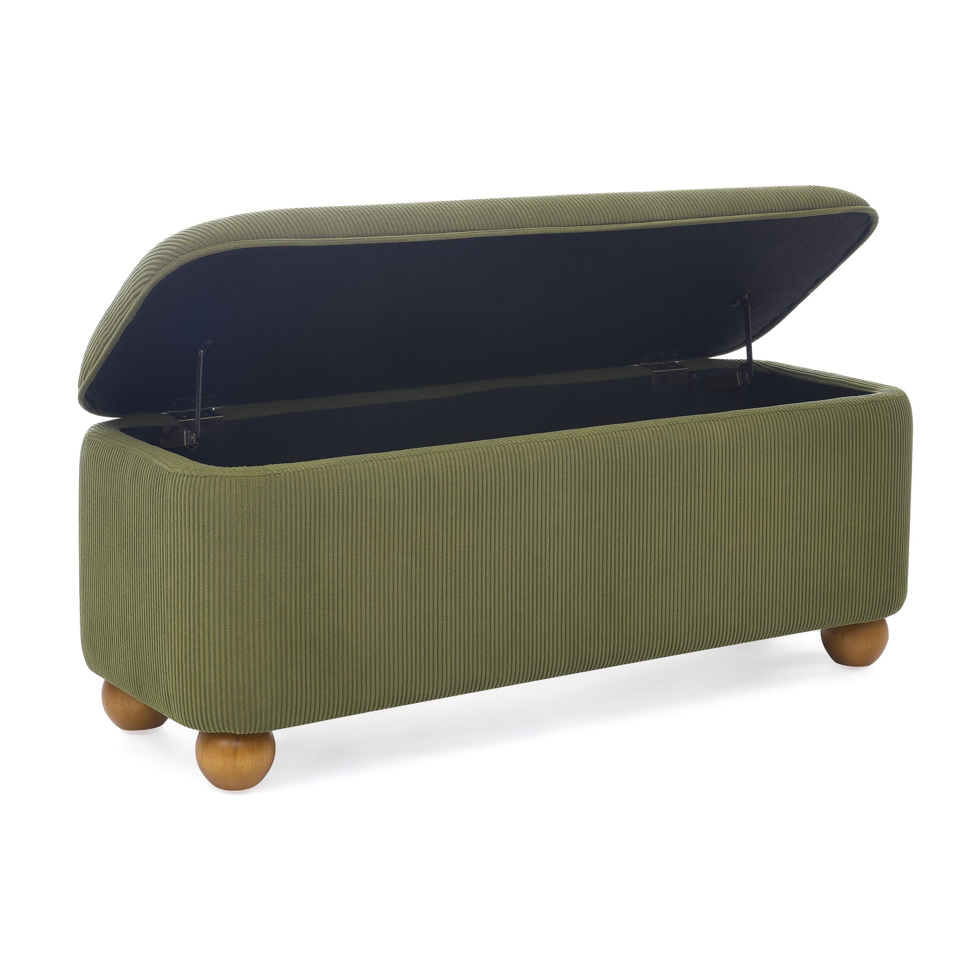 Flannelette Fabric Storage Ottoman Bench, Cushioned Bed End Ottoman Bench With Storage And Seat, Suitable For Bedrooms, Living Rooms, And Entrance Passages Green 41.73"*15.55"*17.71" Green Foam