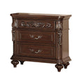 Traditional Antique Walnut 1Pc Nightstand Bedroom Furniture Cherry Veneer 2 Drawers Hanging Pull Bedside Table Walnut Brown 2 Drawers Bedroom Bedside Cabinet Contemporary,Traditional Easy Assembly Particle Board