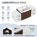 48 Inch Soft Close Doors Bathroom Vanity With Sink, Two Small Storage Shelves, 24