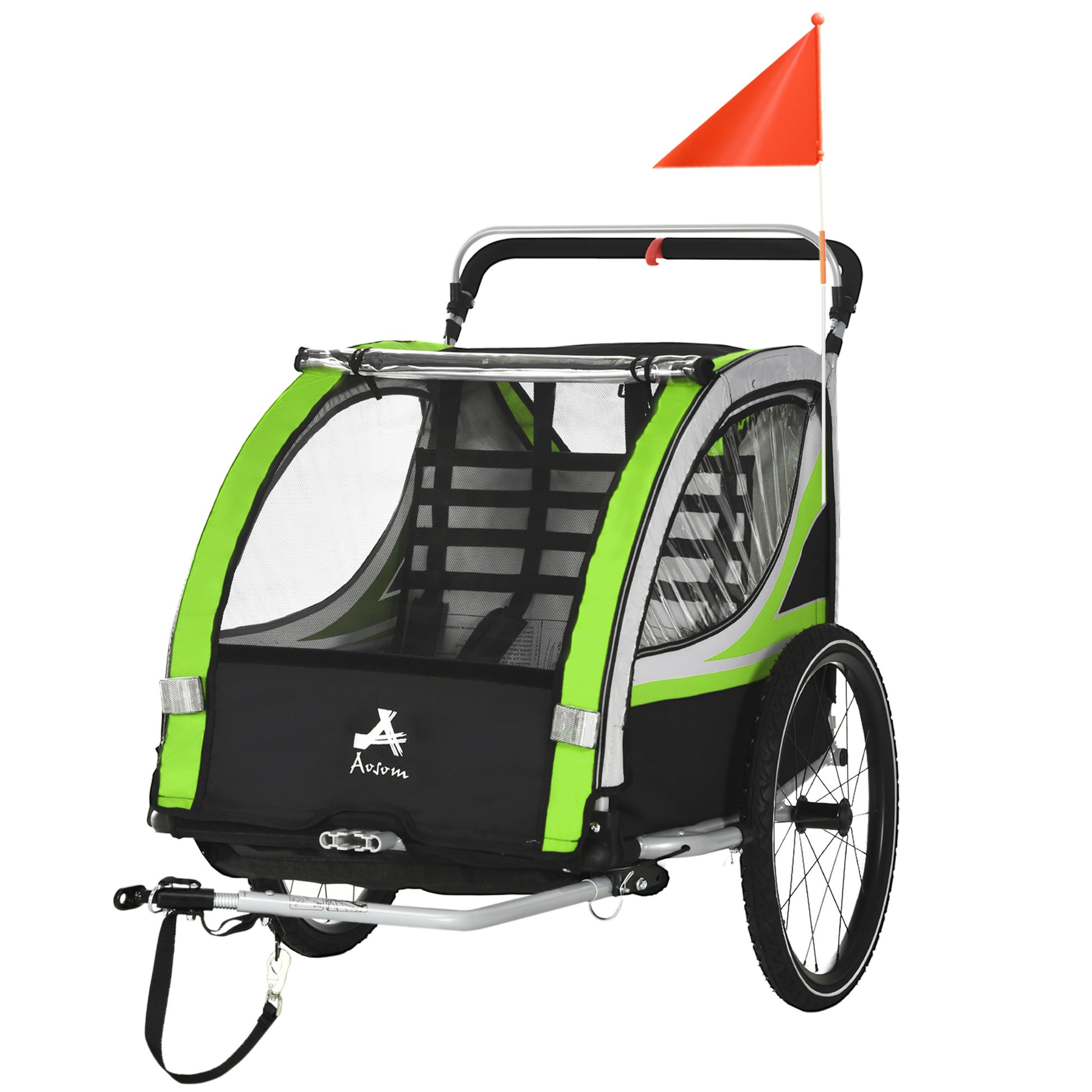 stroller bike for baby Aosom 3 In 1 Walk Jog Ride Child Baby Bike Trailer For Kids 2 Seater,