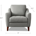 Ersa Leather Chair Silver Grey Memory Foam Genuine Leather