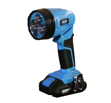 20V Cordless 1.3Ah Lithium Ion Drill & Flashlight Kit Cordless Lamp Black Blue Metal