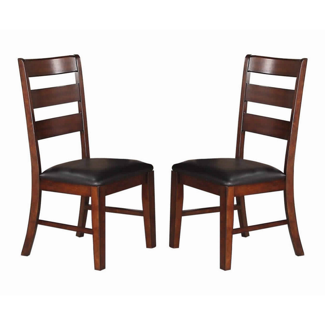 Solid Wood Side Chairs With Ladder Back Set Of 2 Brown Brown Solid Wood