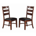 Solid Wood Side Chairs With Ladder Back Set Of 2 Brown Brown Solid Wood