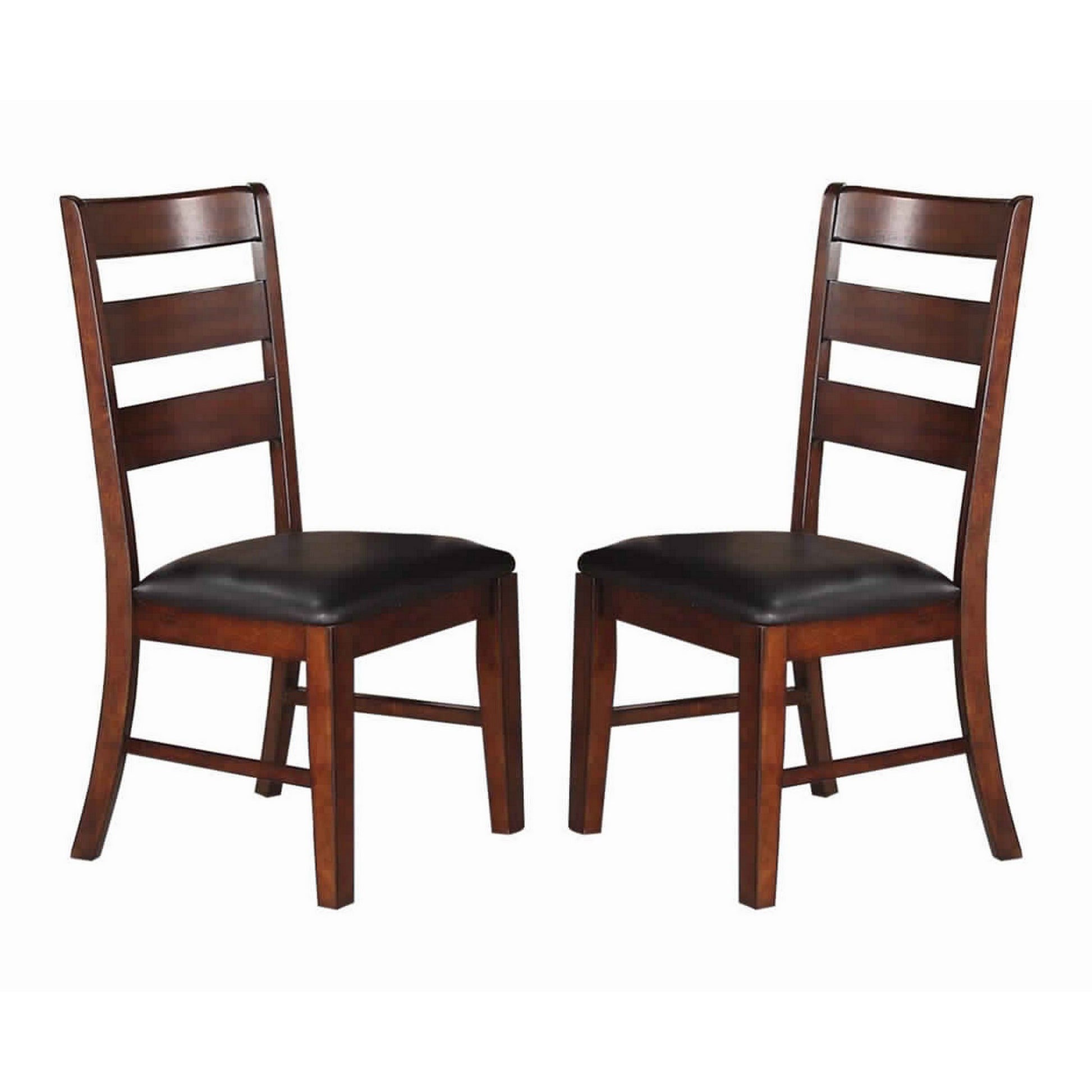 Solid Wood Side Chairs With Ladder Back Set Of 2 Brown Brown Solid Wood