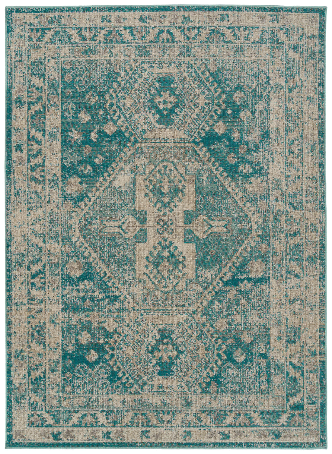 Casual, Modern, Traditional, Transitional, Oriental, Bohemian, Textured Cut Pile 7'10" X 10' Rectangle Area Rug Turquoise Polypropylene