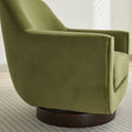 U Shaped Fully Assembled Swivel Chair Velvet Accent Chair Armchair Round Barrel Chair For Living Room Bedroom, Green Green Velvet