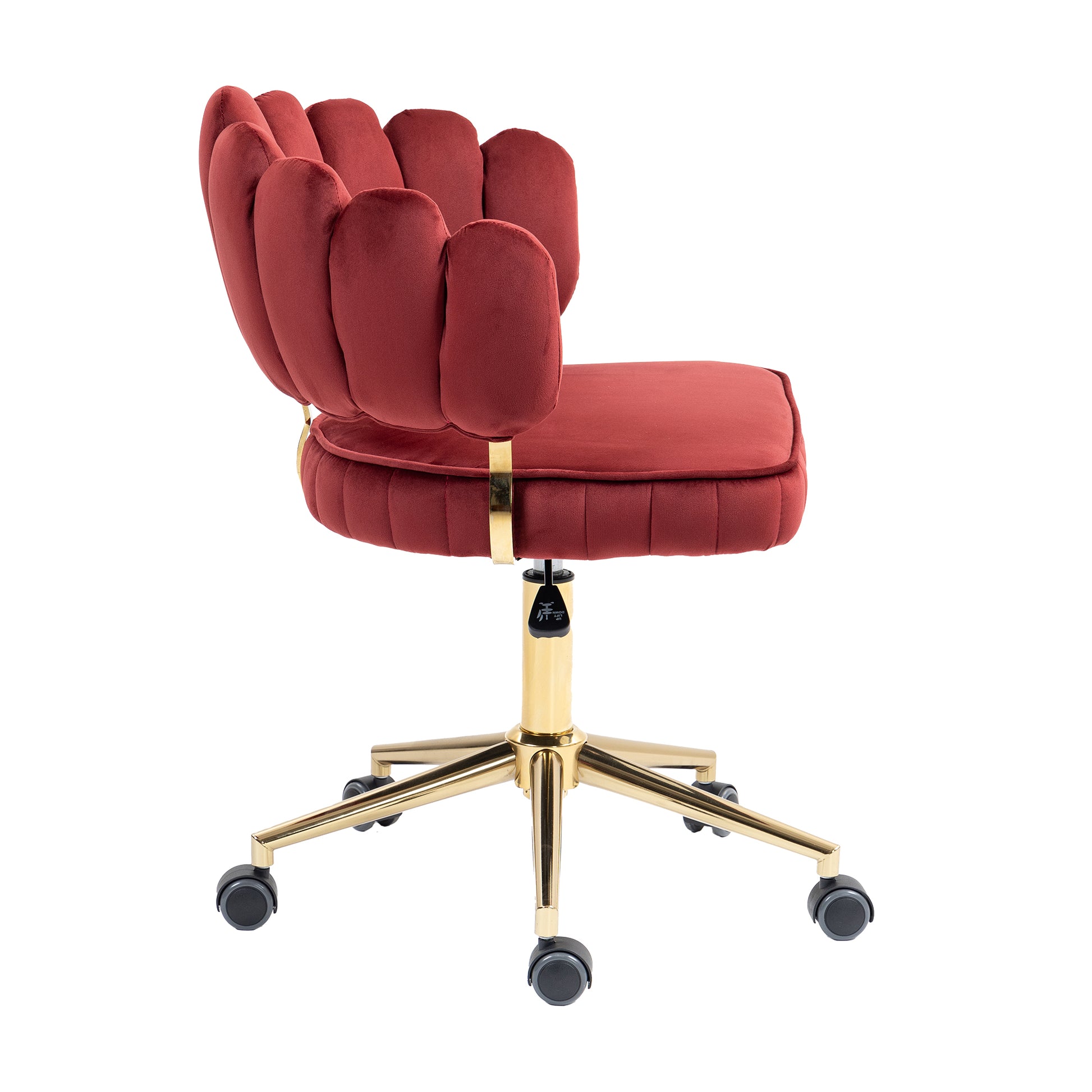 Coolmore Velvet Home Office Desk Chair, Modern Cute Computer Chair, Wheels Swivel Height Adjustable Swivel Task Chair For Home Office Wine Red Velvet Wine Red Primary Living Space Foam Velvet