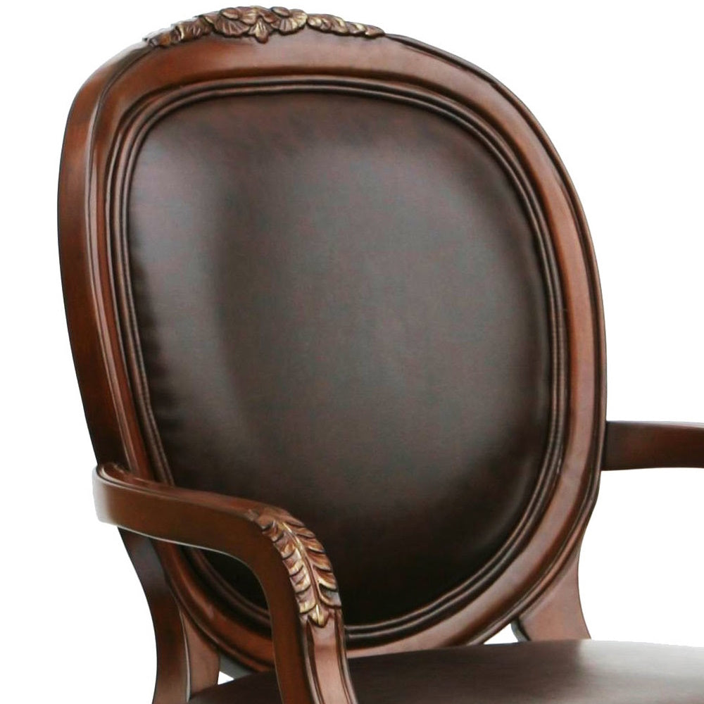 Benard Leather Chair Brown Foam Faux Leather