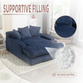 Coolmore Corduroy Lazy Sofa With 3 Back Pillows,Comfy Sofa Deep Seat Couch For Living Room,Club Navy Navy Primary Living Space Foam Corduroy 1 Seat