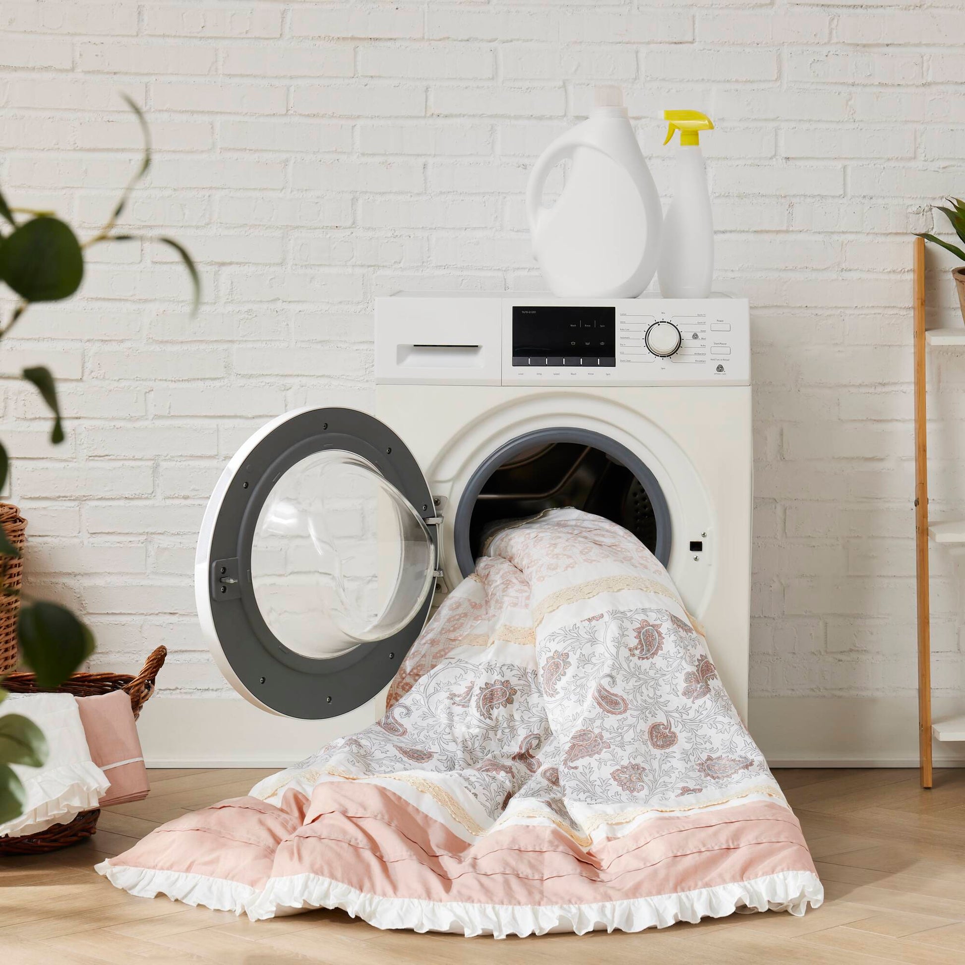 9 Piece Cotton Percale Comforter Set Blush King King Blush Polyester