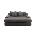 Coolmore Chenille 2 Seater Lazy Sofa With 5 Back Pillows,Comfy Sofa Deep Seat Couch For Living Room,Club Gray Gray Foam Chenille 2 Seat