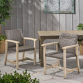 Hampton Wood And Wicker Dining Chair Set Of 2 Black Grey Velvet