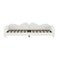 Twin Size Upholstered Daybed, Sherpa Fabric Sofabed With Cloud Shaped Backrest, No Box Spring Needed, White Twin White Wood Fabric