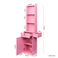 Pink Modern Simple Hair Desk, Multi Layer Storage Space Pink Mdf