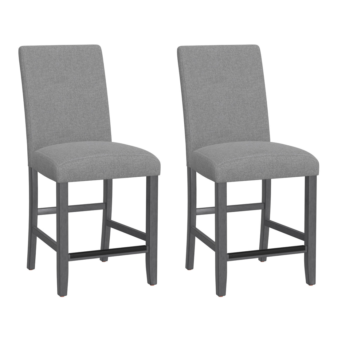 Zeph Gray Upholstered Barstools, Set Of 2 Gray Engineered Wood