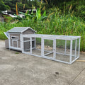 118 Wooden Chicken Coop Hen House Poultry Cage With Free Range Doors, Nesting Box,Leakproof Pull On Tray Gray Wood