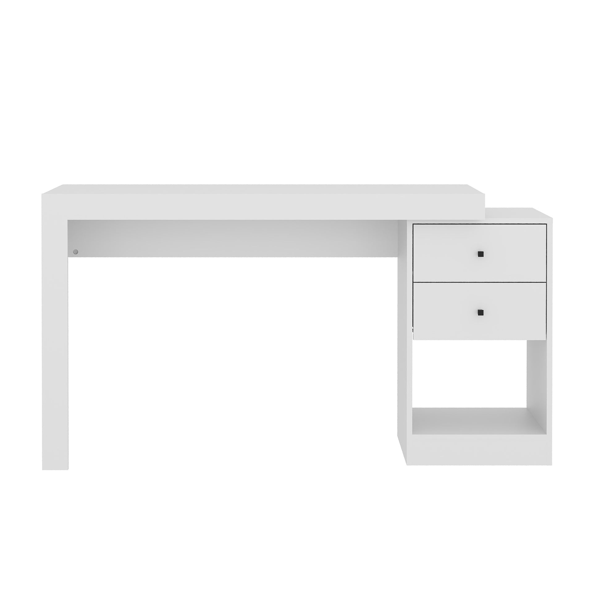 Techni Mobili Expandable Home Office Desk, White White Writting Desk Modern Rectangular Mdf