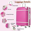 Hardshell Luggage Sets With Bags Lightweight Suitcase Double Spinner Wheels With Tsa Lock ,Single Vintage Luggage 24 In,Pink Pink Abs