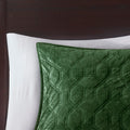 3 Piece Velvet Quilt Set Green Full Queen Full Green Cotton
