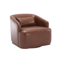 Coolmore Swivel Barrel Chair, Comfy Round Accent Sofa Chair For Living Room, 360 Degree Swivel Barrel Club Chair, Leisure Arm Chair For Nursery, Hotel, Bedroom, Office, Lounge Brown Pu Brown Pu Primary Living Space Foam Pu Leather