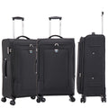 Four Piece Fabric Luggage Set, Expandable Suitcase For Travel, School And Business Trip 20 24 28 32In Black Fabric