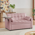 Pink Velvet Loveseat Sofa Bed Pink Wood Tufted Back Square Arms Foam Velvet 2 Seat